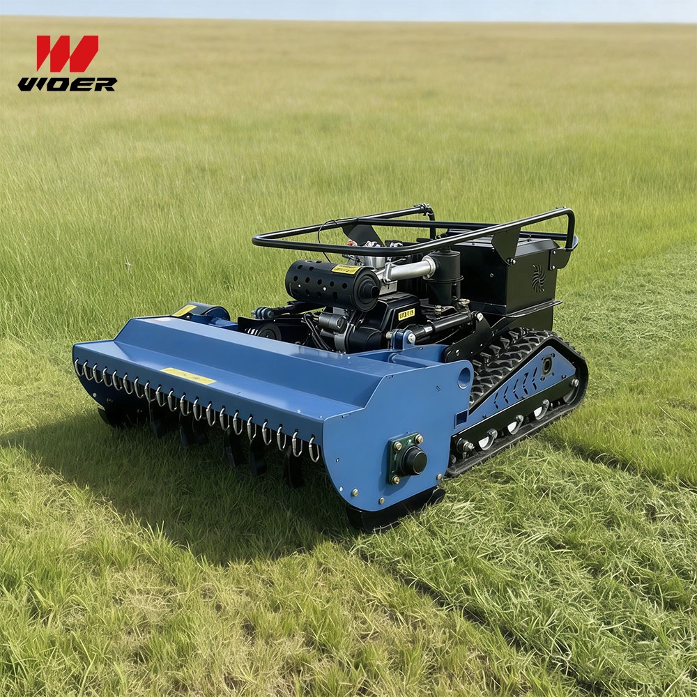 Powerful hill-climbing remote controlled lawn mower