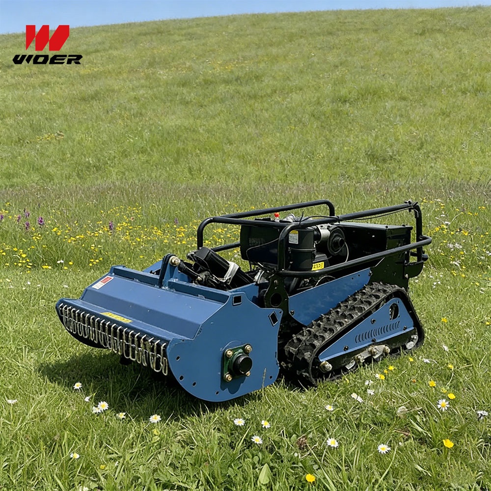 Powerful hill-climbing remote controlled lawn mower