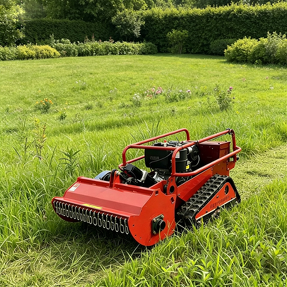 Rugged Hybrid Gasoline Remote Control Crawler Tracked Lawn Mower