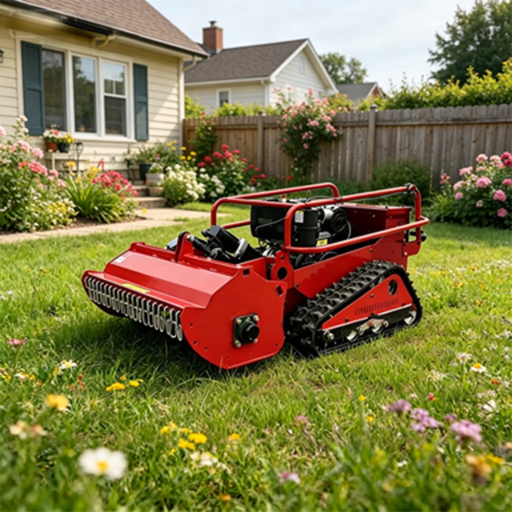 Rugged Hybrid Gasoline Remote Control Crawler Tracked Lawn Mower