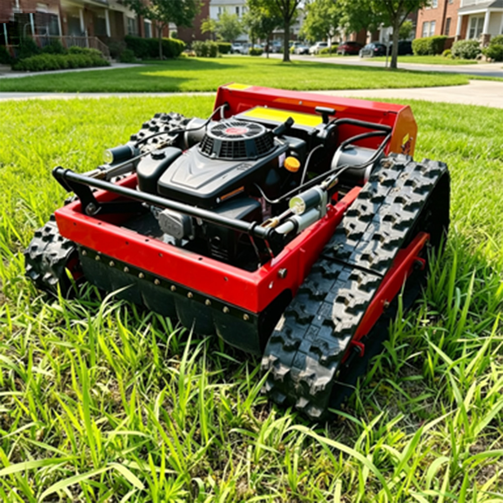 High Grip Rubber Tracked Gasoline Hybrid Remote Control Lawn Mower
