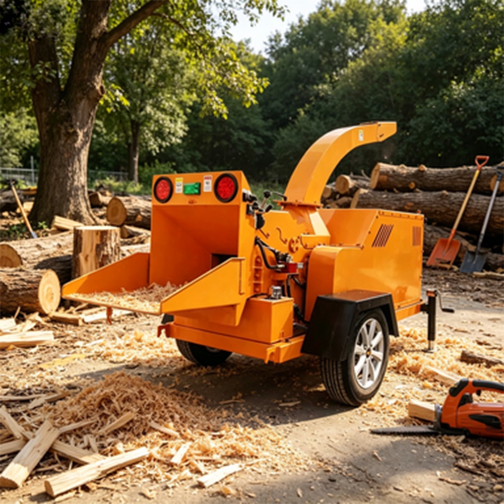 Premium Quality Robust Construction Diesel Hydraulic Power Wood Chipper