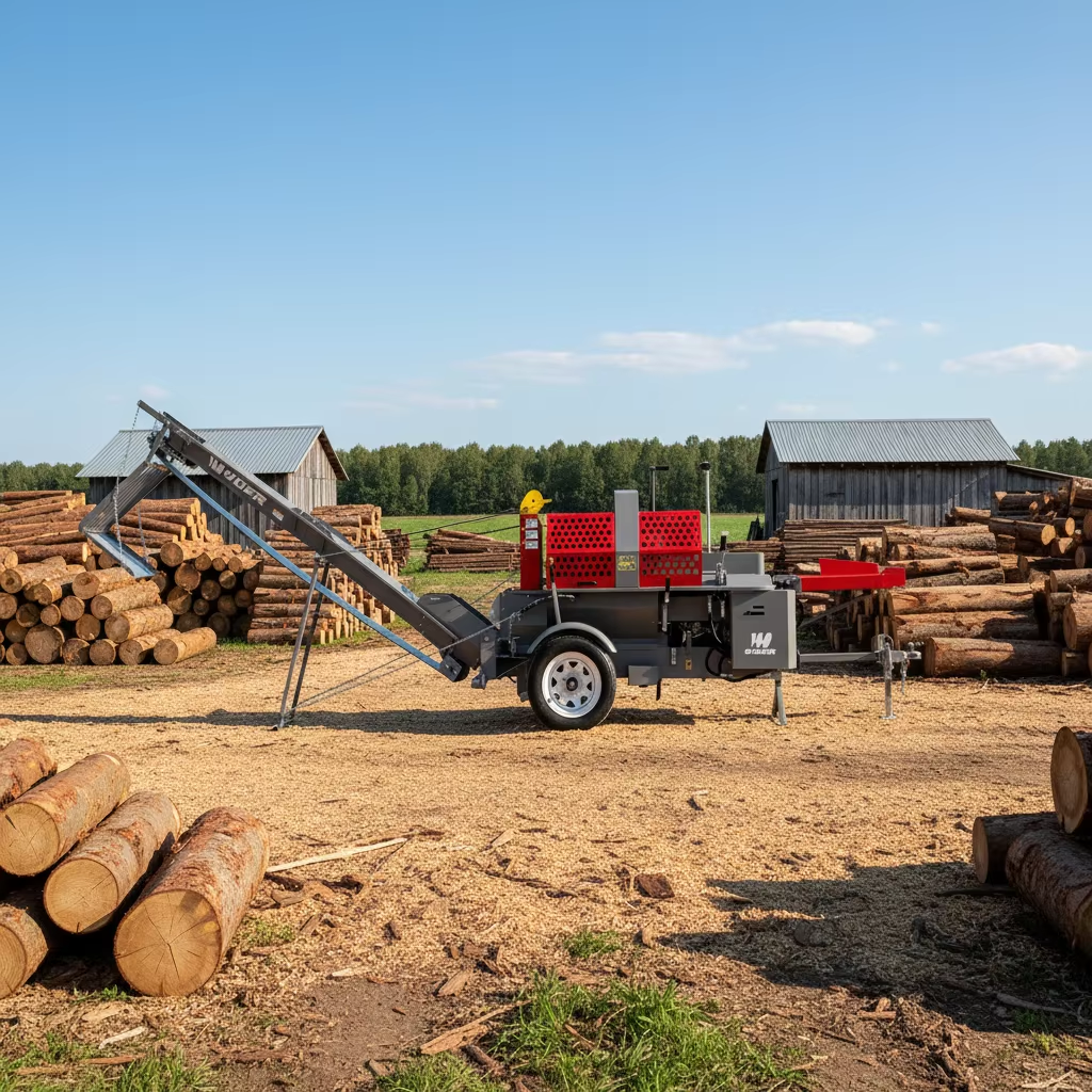 High Capacity Conveyor Belt Log Splitter