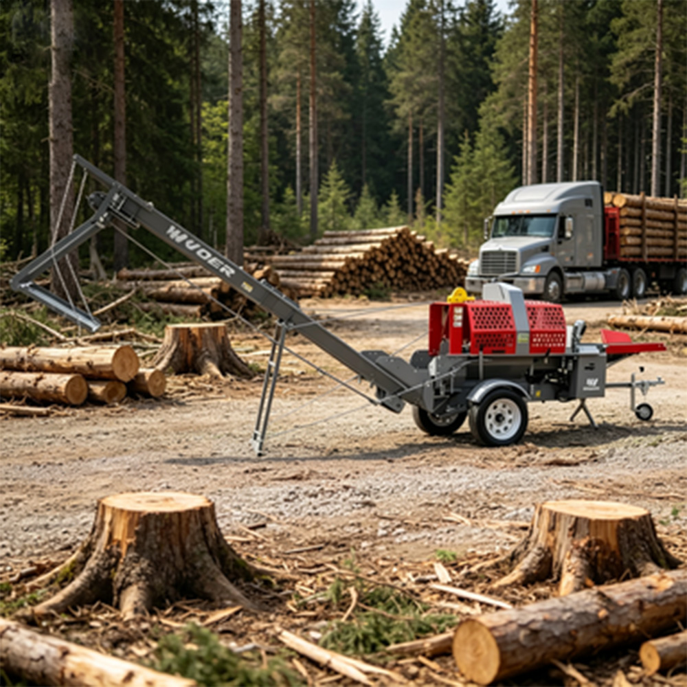 Durable Hydraulic Conveyor Belt Log Splitter For Commercial Timber Harvesting V4125