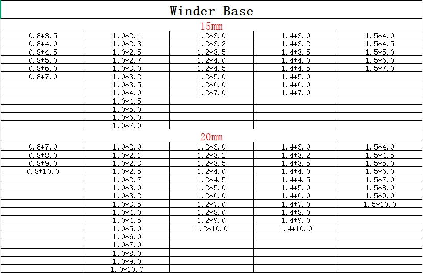 Winder Base Creasing Matrix