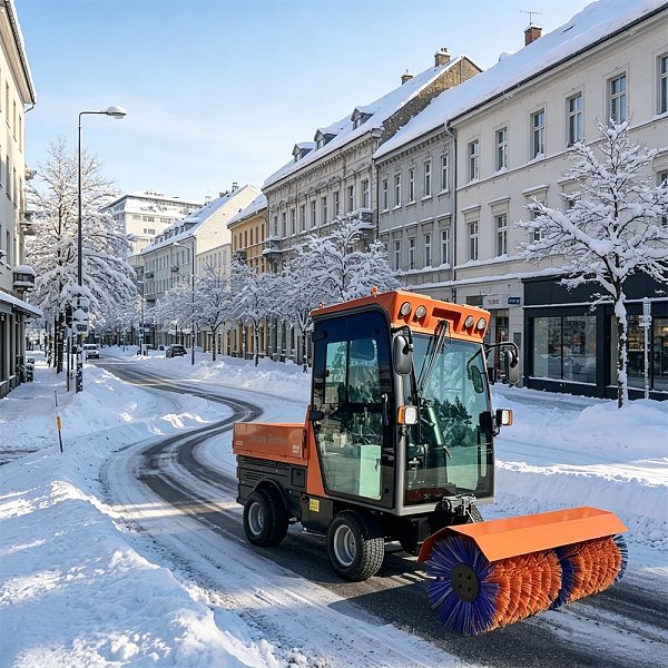 多功能高效工业四轮驱动封闭式驾驶舱路面清雪机