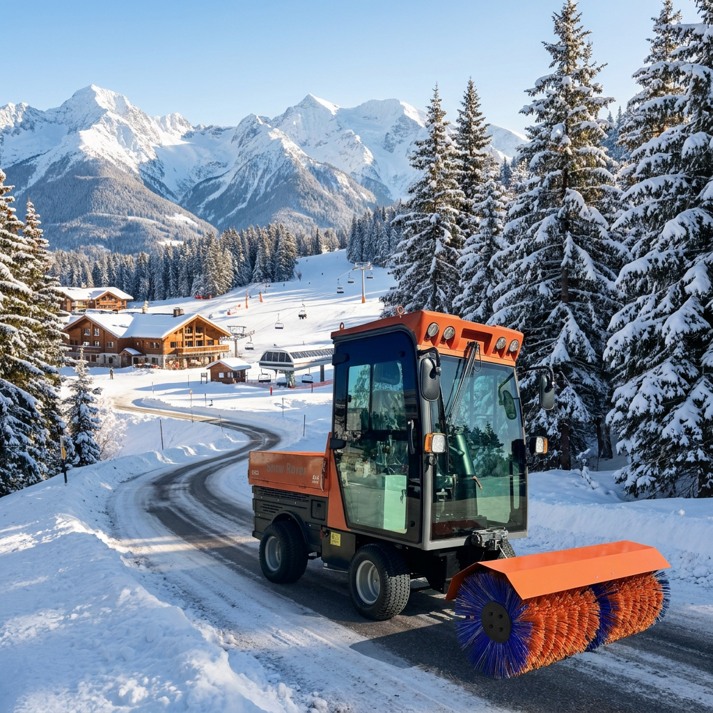 VOER 4WD140 驾驶式扫雪机 - 三种附件、封闭式驾驶室、全时四驱