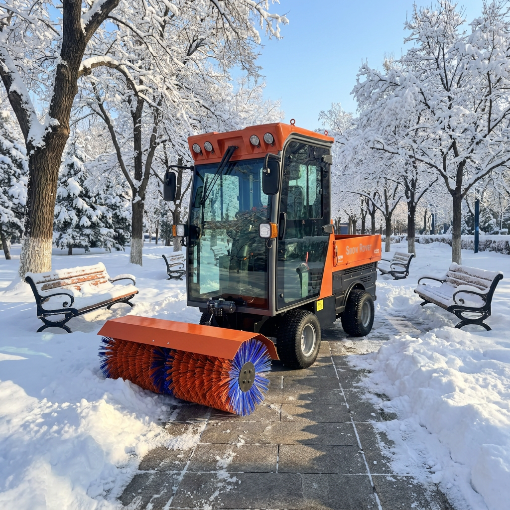 地面决定使用哪种工具：VOER 4WD140 扫雪机