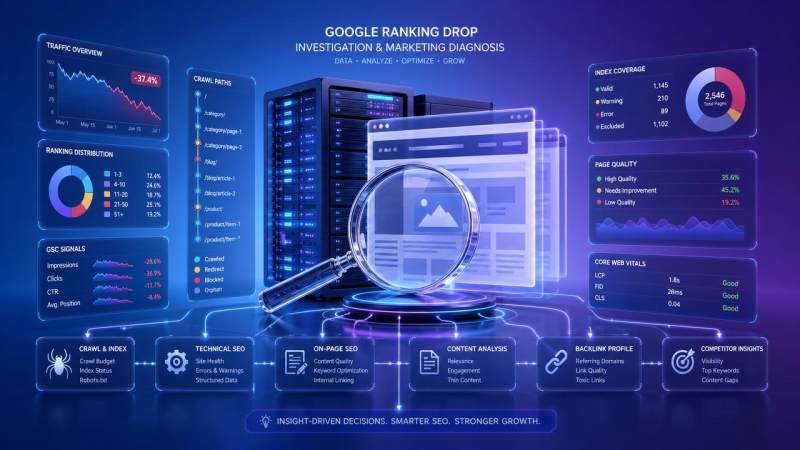 Что следует проверить в первую очередь, если мой рейтинг в Google упал?