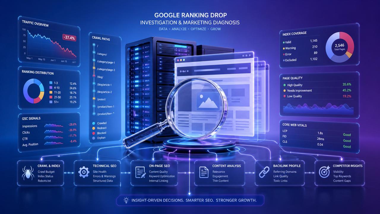 What should I check first if my Google ranking drops?
