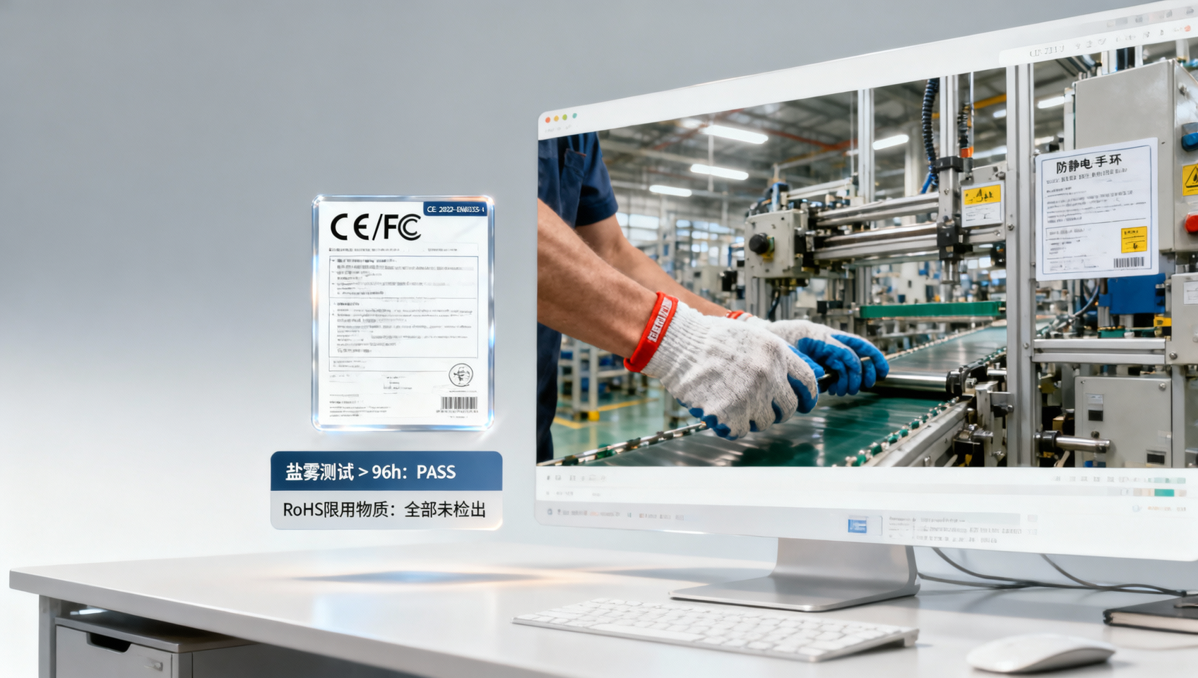 How can foreign trade website product page design enhance trust? CE/FCC certificate badge placement, factory real-photo ratio, and third-party test report embedding methods