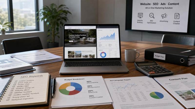外贸营销解决方案费用怎么算？建站、SEO、广告和内容投入拆分