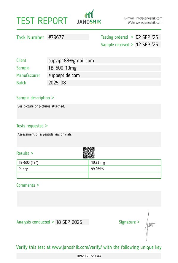Test Report #79677（TB50010mg）