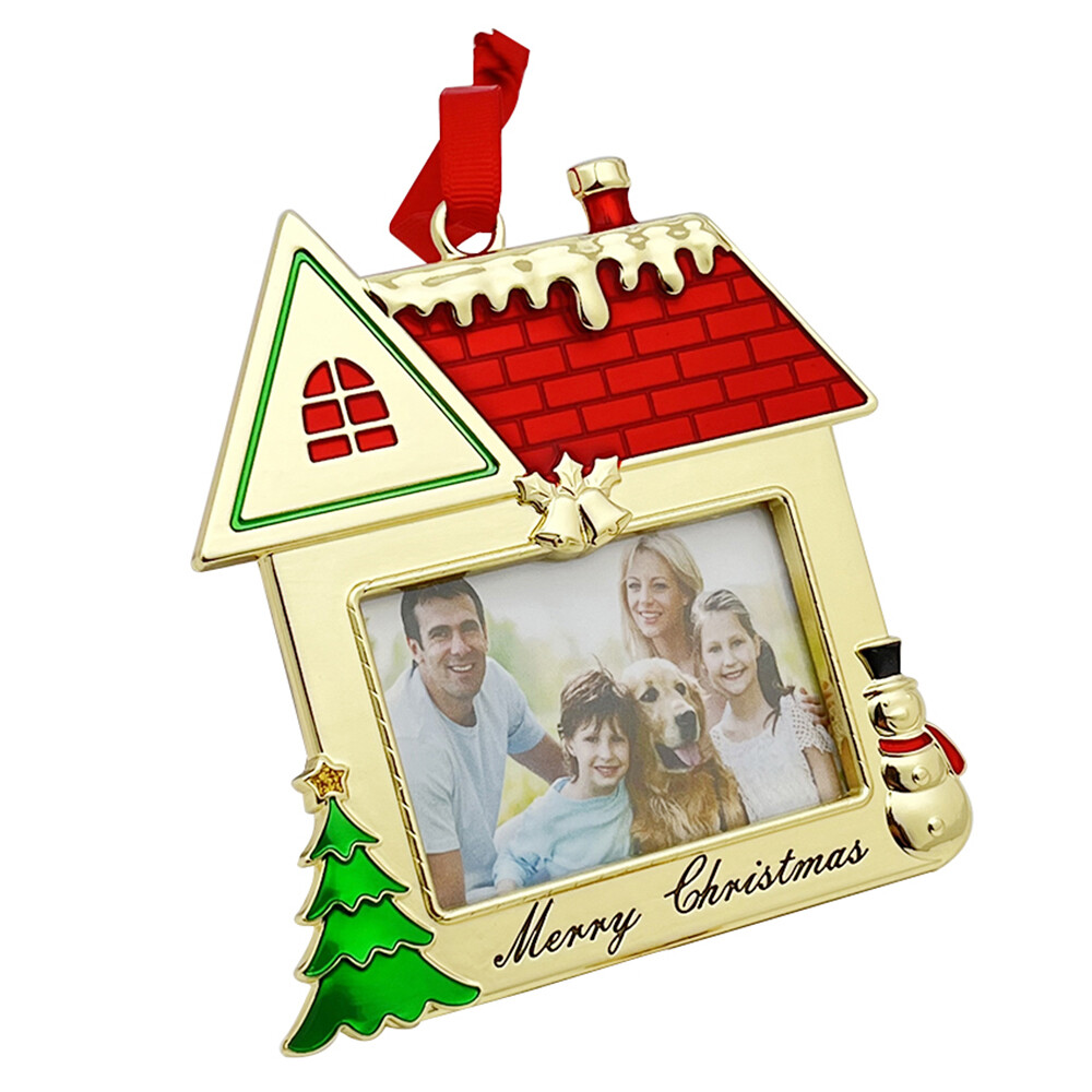 Family House Christmas Ornaments with Photo Frame Picture Frame Ornaments for Tree Family House Christmas Ornaments with Photo Frame Picture Frame Ornaments for Tree