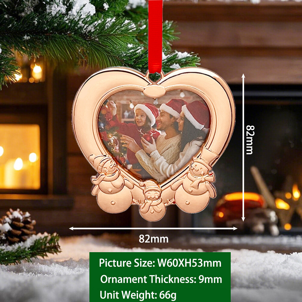 10 IMG_0324 Zinc Alloy Heart Shape Family Photo Frame Ornament Christmas Tree Ornament