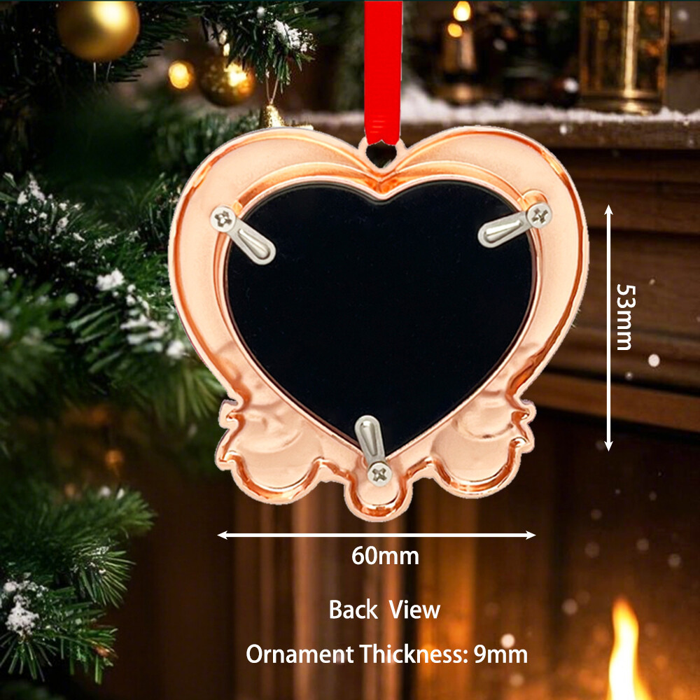 11 IMG_0322 Zinc Alloy Heart Shape Family Photo Frame Ornament Christmas Tree Ornament