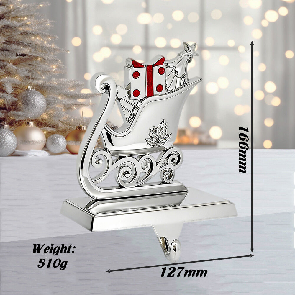 Sleigh 2 Manufacture Zinc Alloy Sleigh Stocking Holder