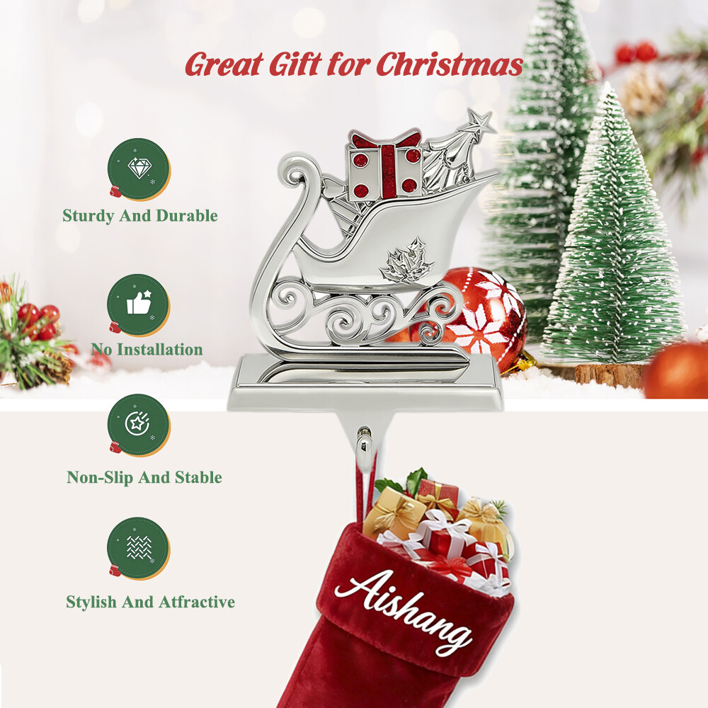 Sleigh 4 Manufacture Zinc Alloy Sleigh Stocking Holder