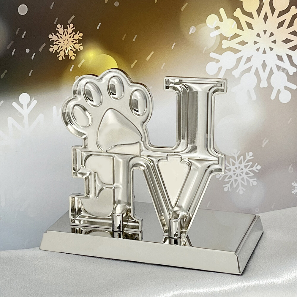 Love Pawprint Christmas Stocking Holder for Mantel Shelf Stand Table Christmas Decor