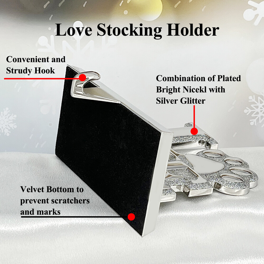 Love Pawprint Christmas Stocking Holder for Mantel Shelf Stand Table Christmas Decor