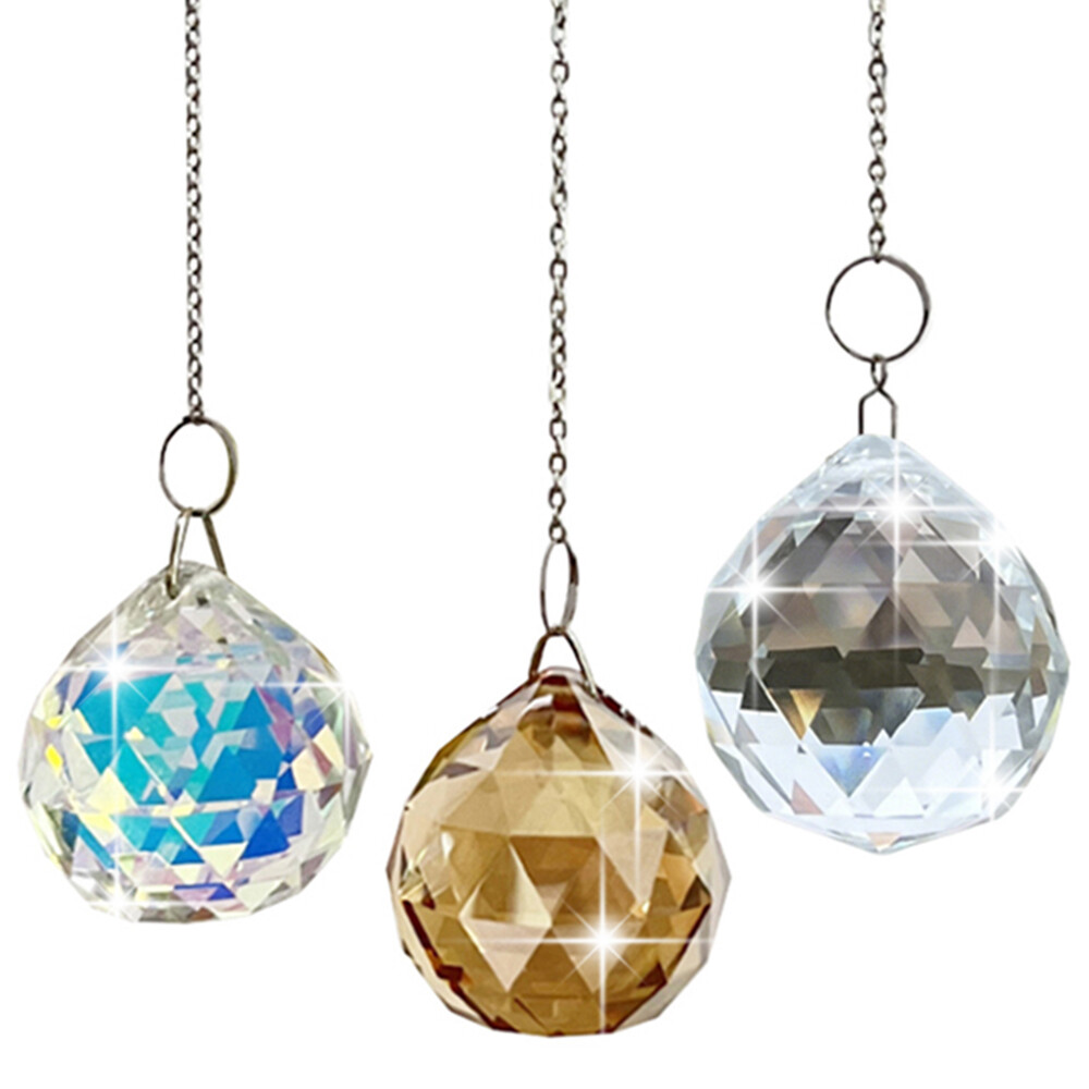 D40mm Crystal Prism Ball Window Suncatcher Rainbow Maker with Chain for Easy Hanging D40mm Crystal Prism Ball Window Suncatcher Rainbow Maker with Chain for Easy Hanging
