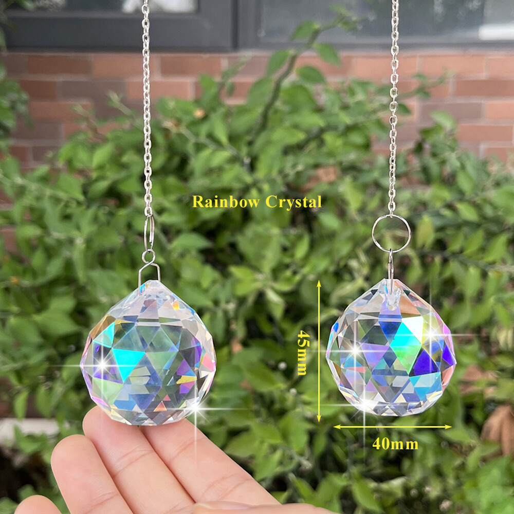 3 IMG_5492 D40mm Crystal Prism Ball Window Suncatcher Rainbow Maker with Chain for Easy Hanging