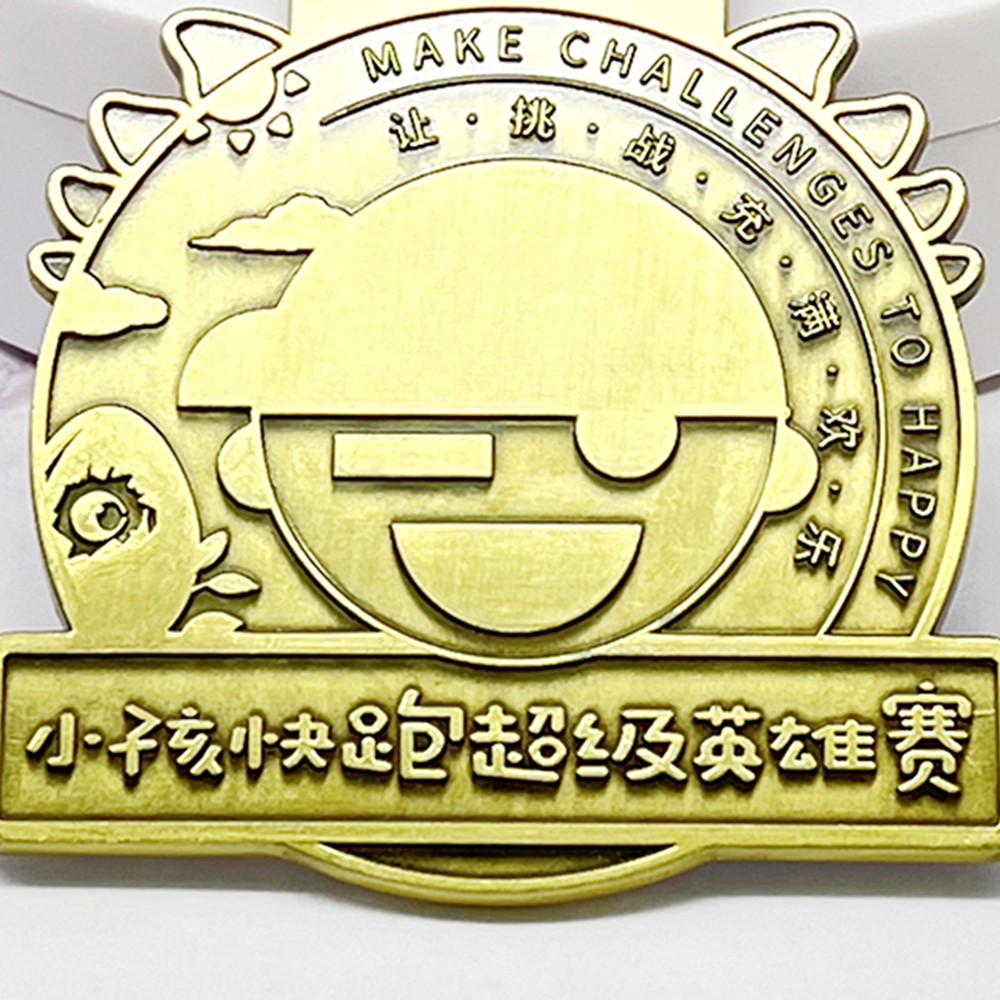 Custom Kids Run Antique Bronze Medal