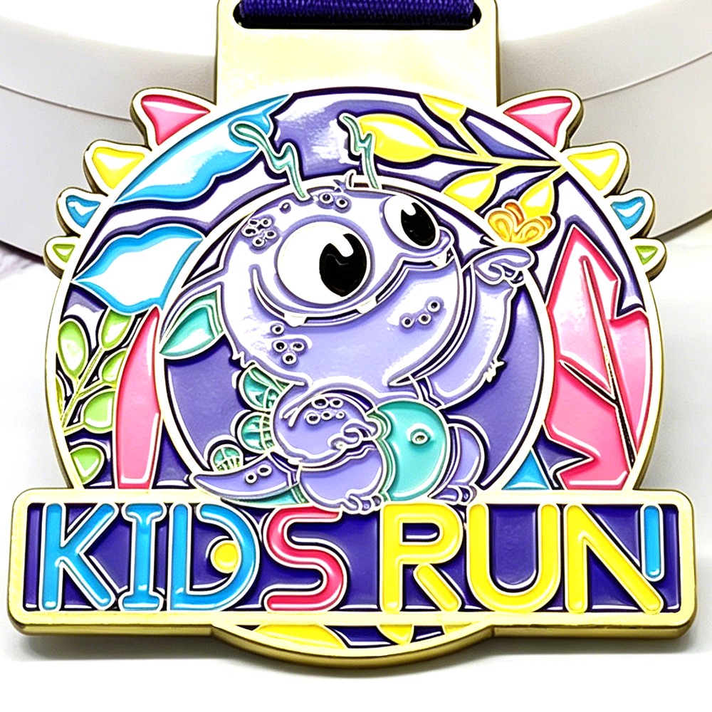 Custom Kids Run Antique Bronze Medal