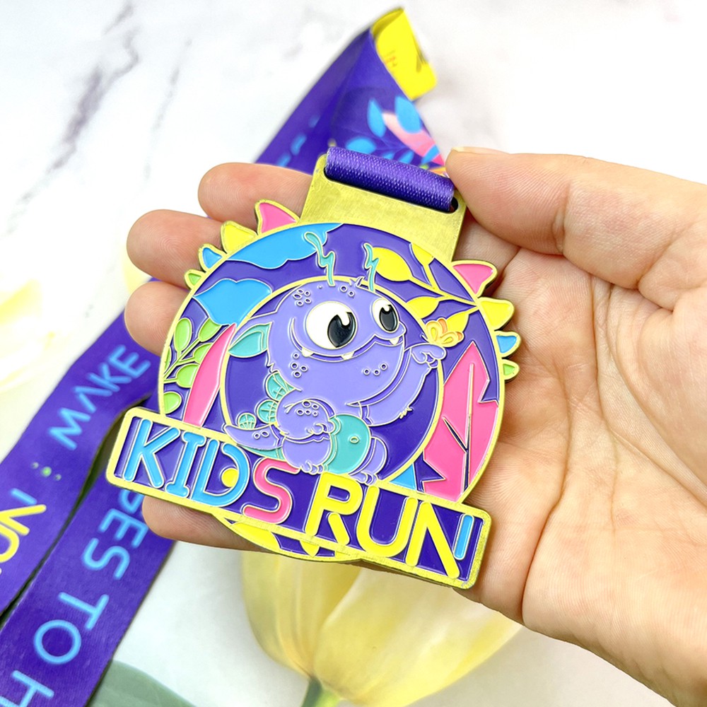 Custom Kids Run Antique Bronze Medal
