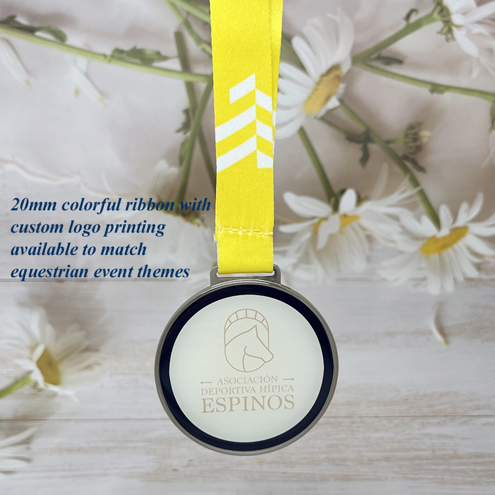 Custom Pearl Nickel Equestrian Insert Medal