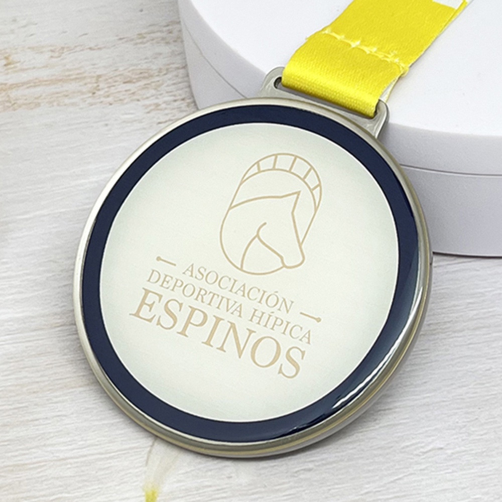 Custom Pearl Nickel Equestrian Insert Medal
