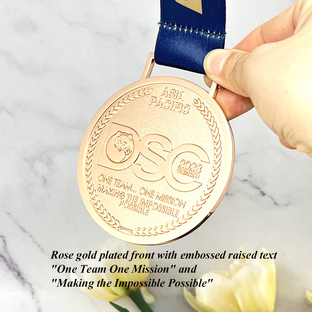Custom Rose Gold Plated Asia Pacific Medal