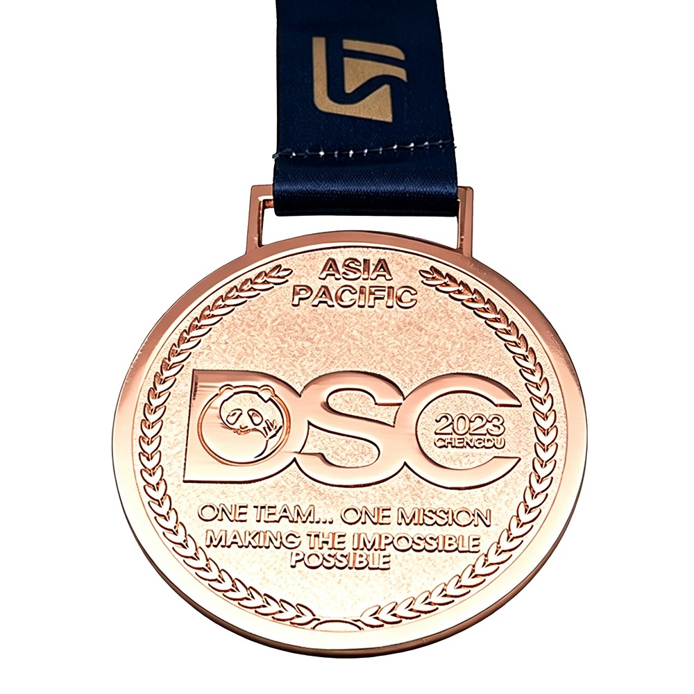 Custom Rose Gold Plated Asia Pacific Medal Custom Rose Gold Plated Asia Pacific Medal