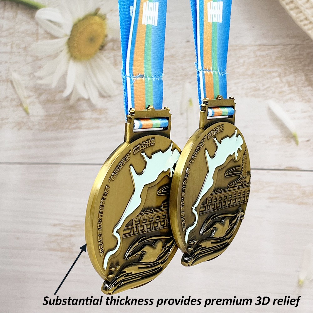 Custom Swimming Open Antique Bronze Medal