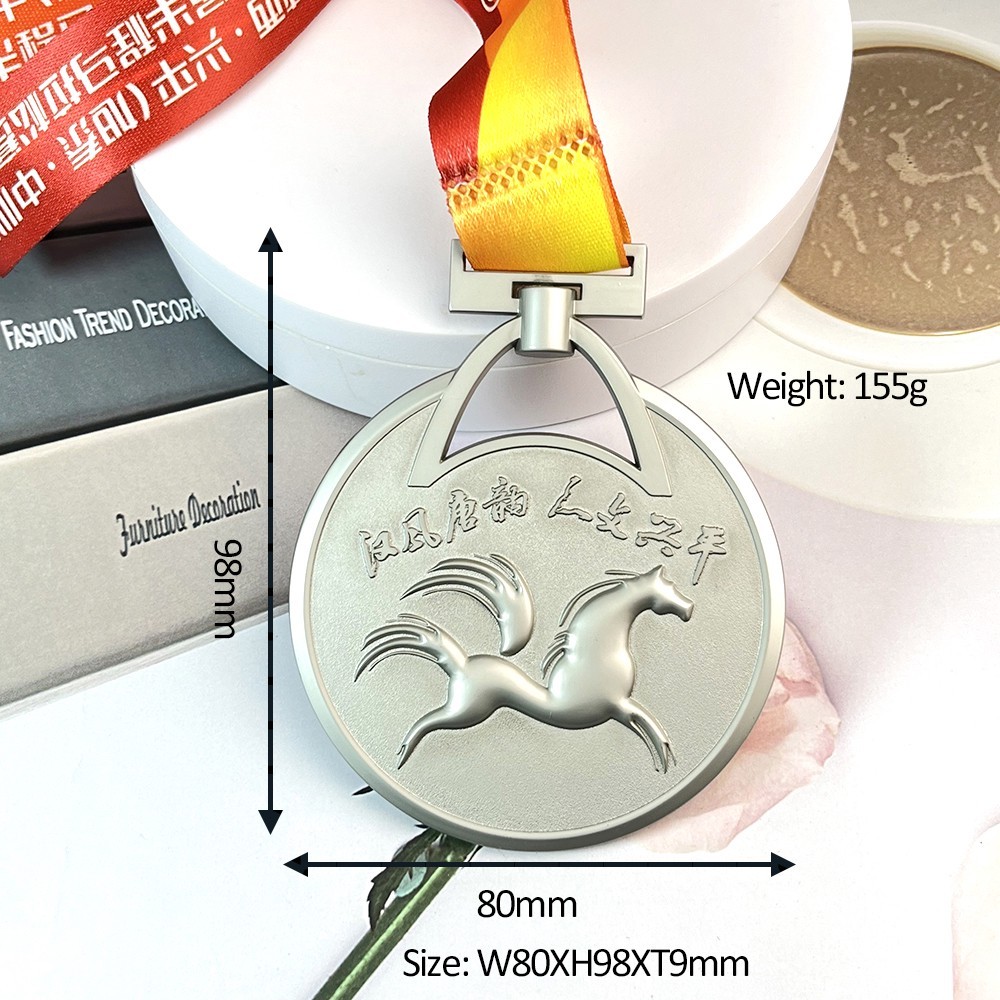 Custom Half Marathon Pearl Nickel Medal