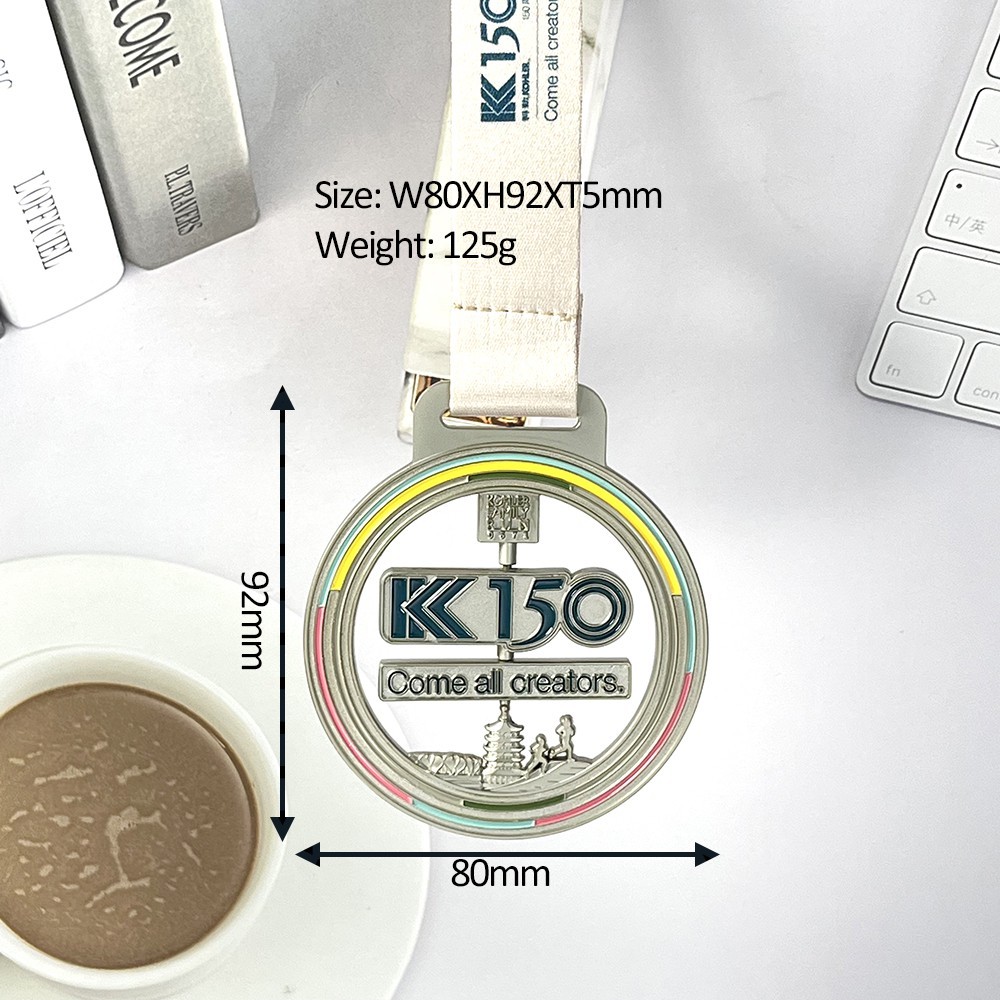 Size of Medal Custom Kohler Charity Run Spinning Medal
