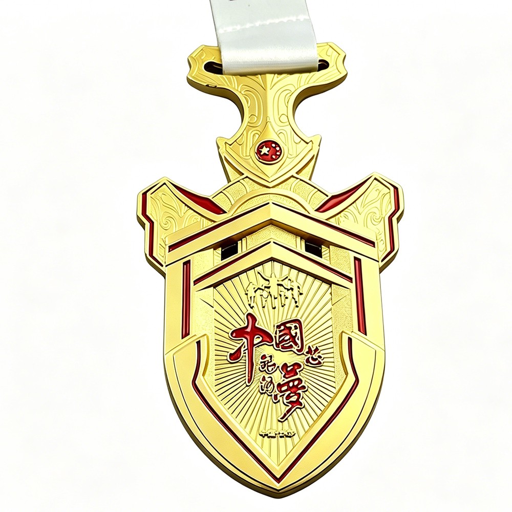 Custom Gold Shield Chinese Dream Medal Custom Gold Shield Chinese Dream Medal
