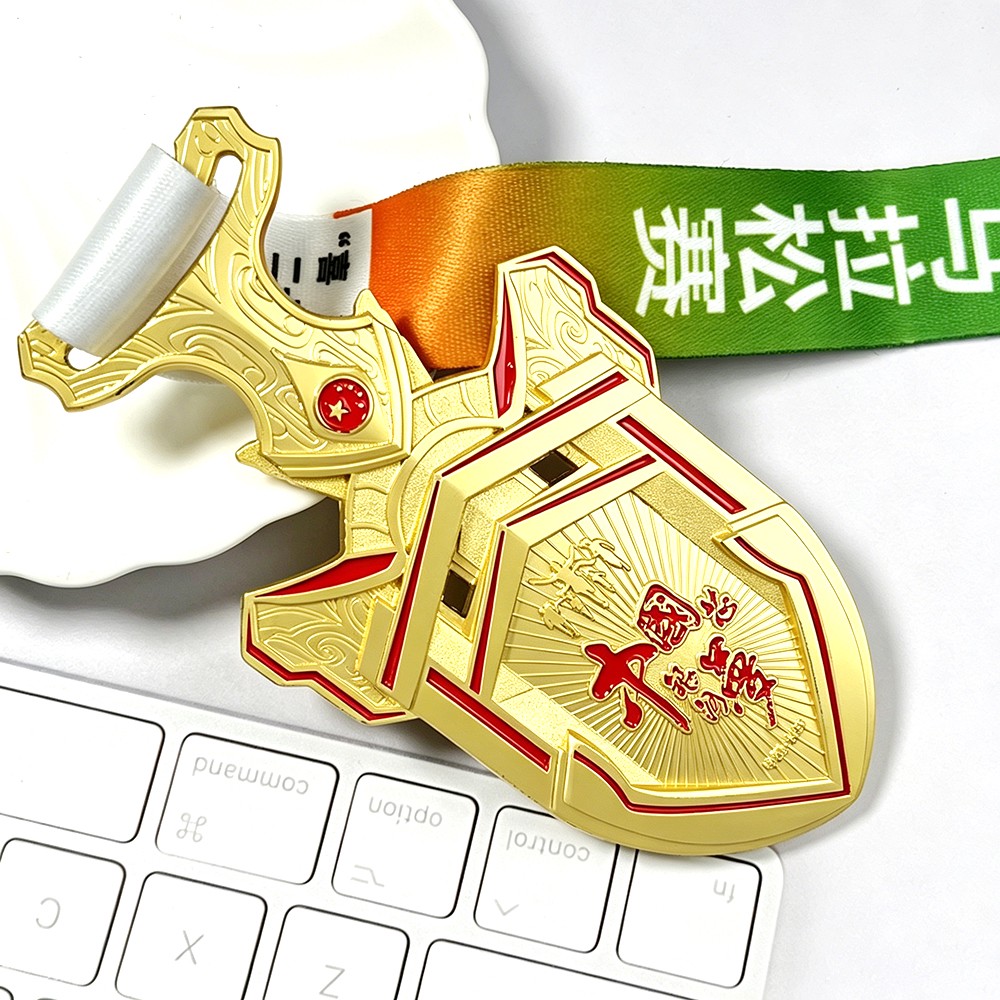 Custom Gold Shield Chinese Dream Medal