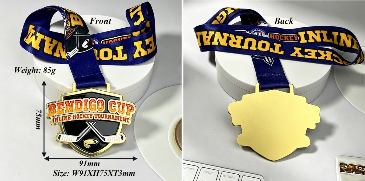 Size of Bendigo Cup Medal Bendigo Cup Inline Hockey Tournament Medal
