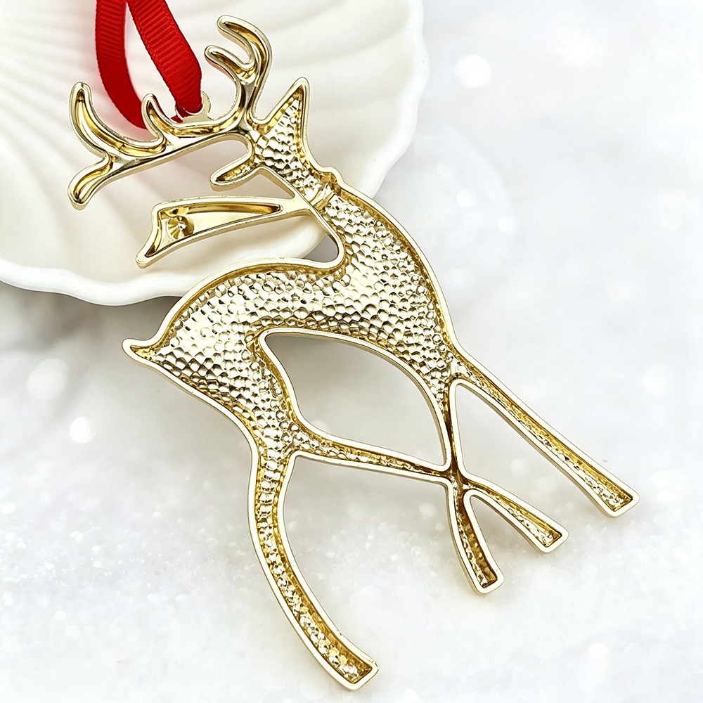 Custom Light Gold Reindeer Christmas Ornament