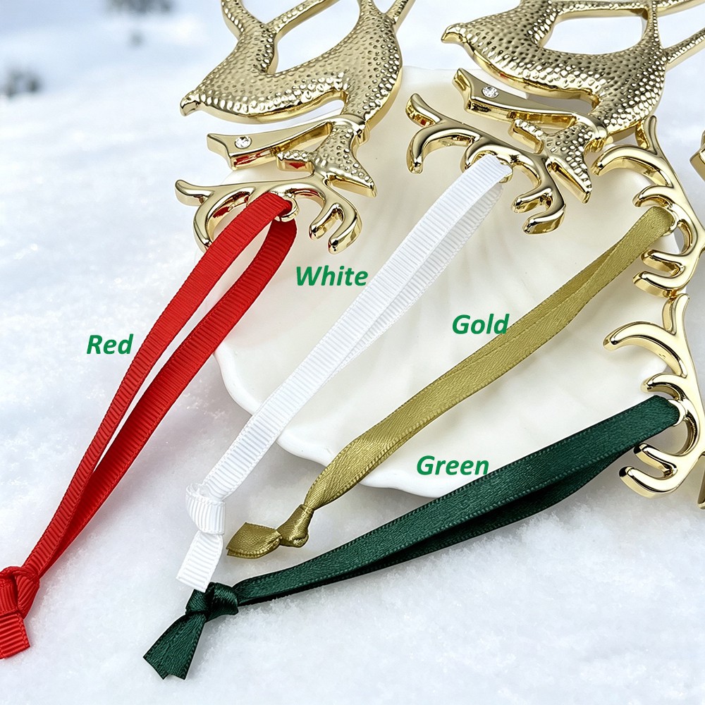 Custom Light Gold Reindeer Christmas Ornament