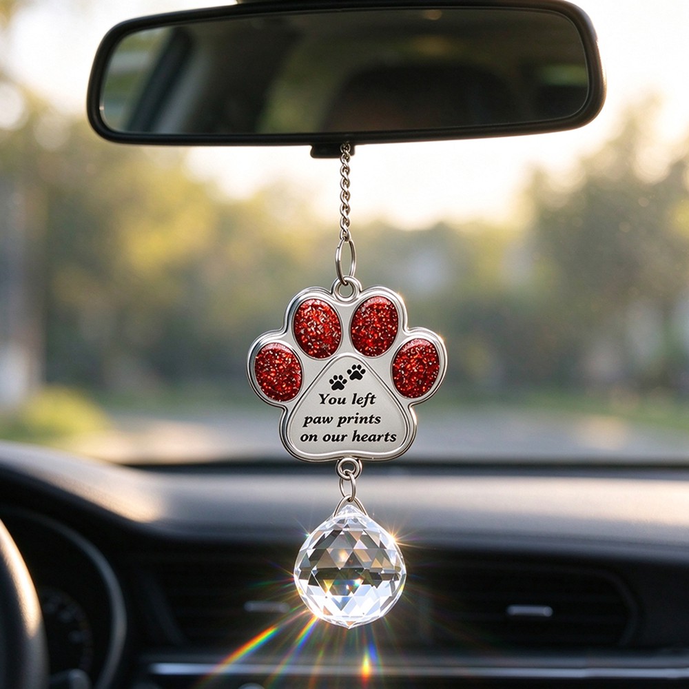 Custom Paw Print Pet Memorial Sun Catcher