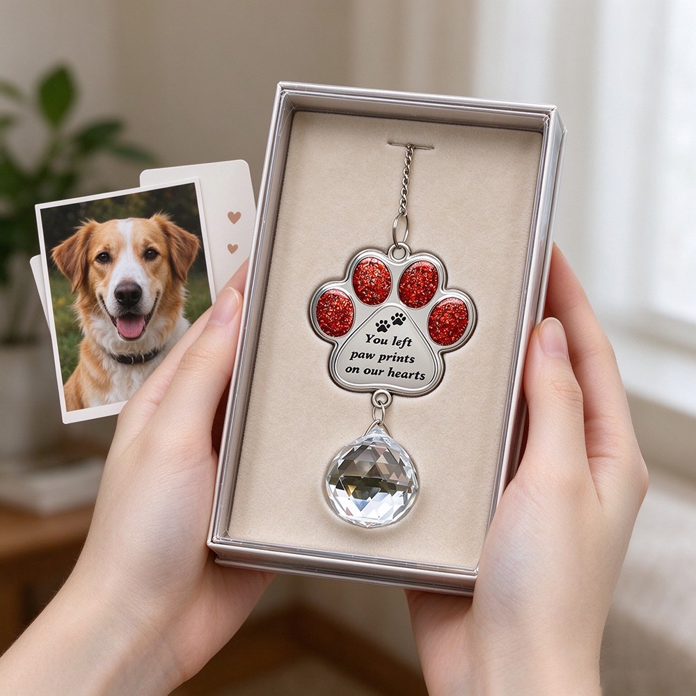 Custom Paw Print Pet Memorial Sun Catcher