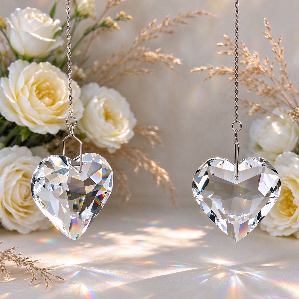 Clear Heart Crystal Prism Sun Catcher
