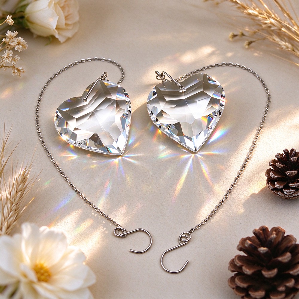 Clear Heart Crystal Prism Sun Catcher