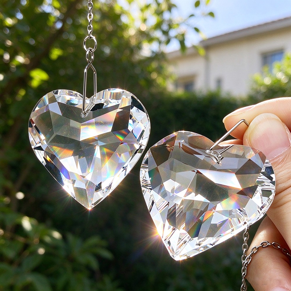 Clear Heart Crystal Prism Sun Catcher