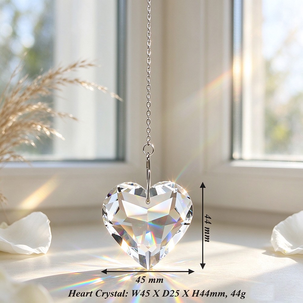 Clear Heart Crystal Prism Sun Catcher