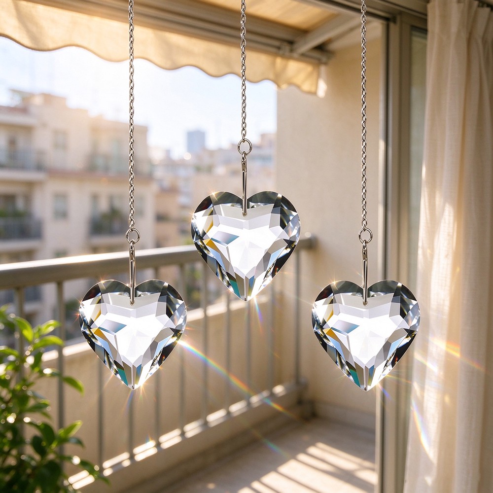 Clear Heart Crystal Prism Sun Catcher