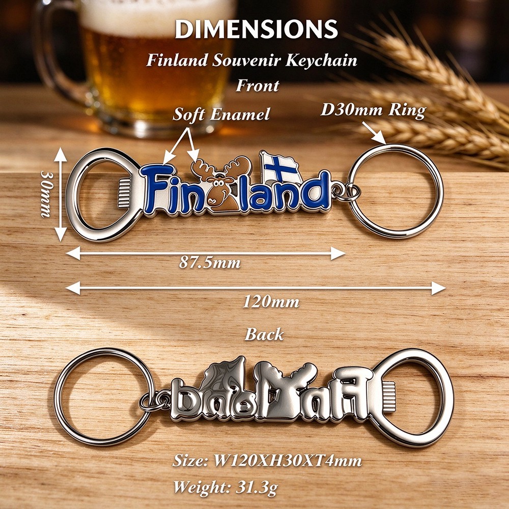 zinc-alloy-finland-keychain-full-specifications-diagram Full front and back dimension specifications for Finland souvenir keychain