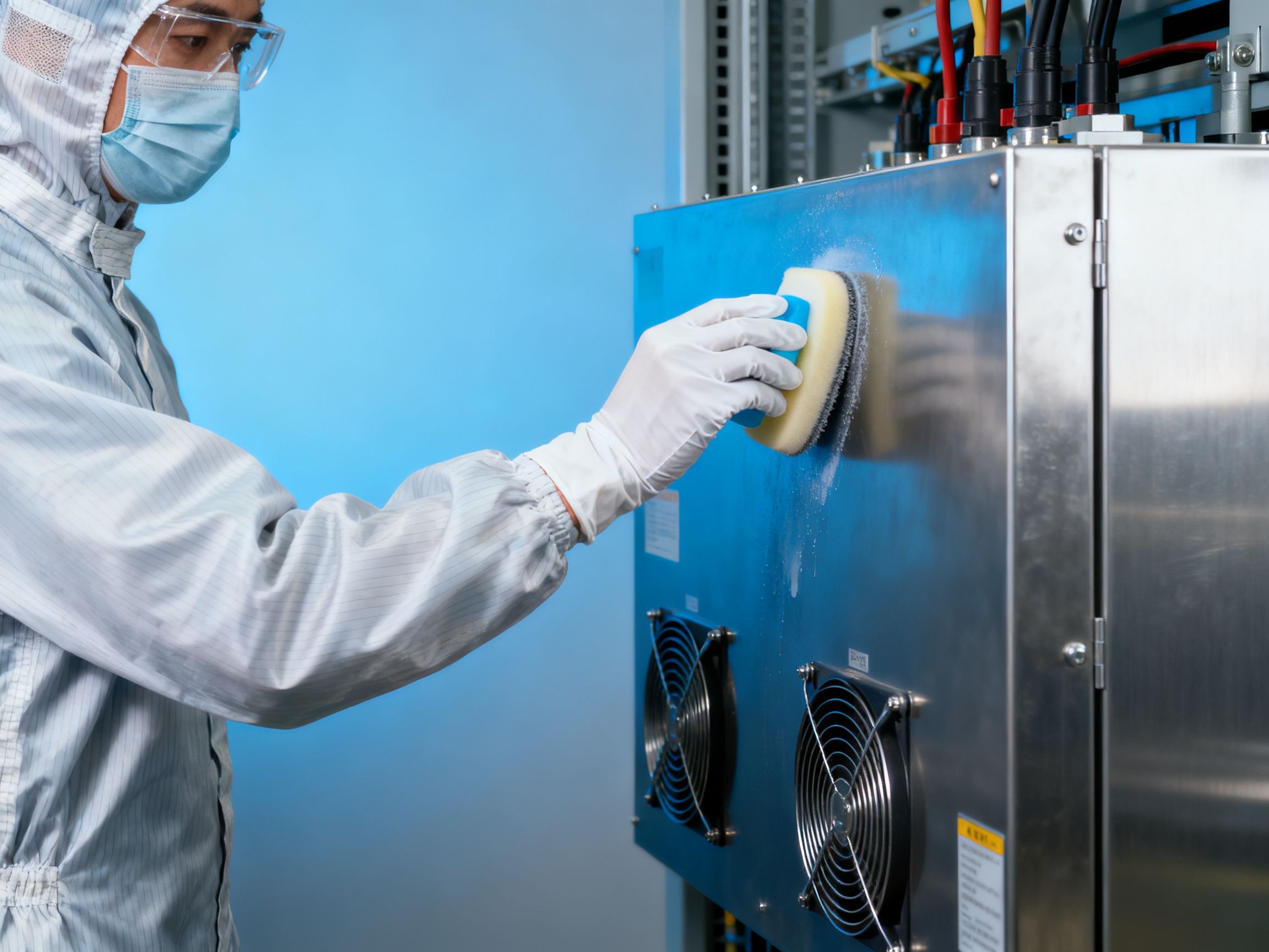 Is polishing liquid harmful to skin during electrical equipment maintenance?